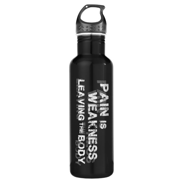 Pain Is Weakness Leaving The Body Stainless Steel Water Bottle (Front)