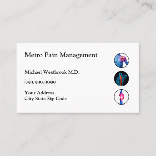 Pain Management Doctor Office Business Card