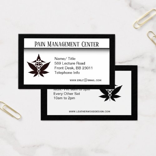 Pain Management Medical Marijuana White Businee cards