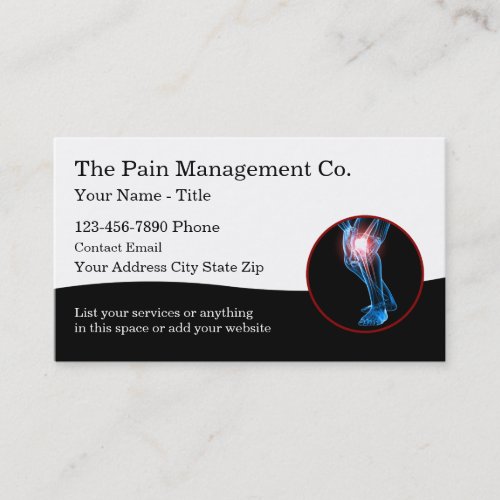 Pain Management Medical Office  Business Card