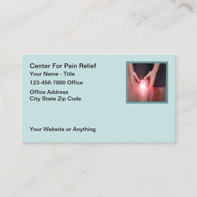 Pain Management Orthopedic Medical Business Card (Front)