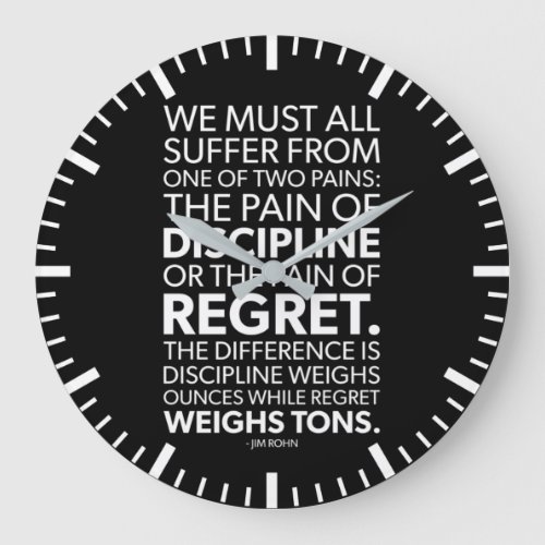 Pain Of Discipline vs Regret _ Success Motivation Large Clock