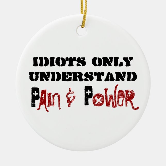 Pain & Power (2 Sides) - Car Mirror Ceramic Ornament (Front)