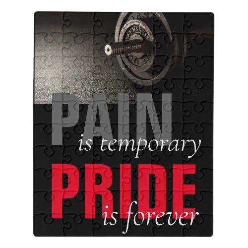 Pain Pride Forever Bodybuilding Motivational Jigsaw Puzzle