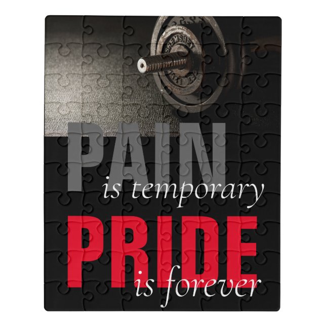 Pain Pride Forever Bodybuilding Motivational Jigsaw Puzzle (Puzzle Vertical)