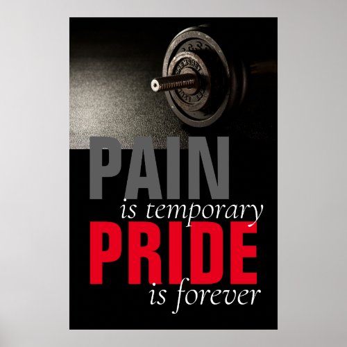 Pain Pride Forever Bodybuilding Motivational Poster