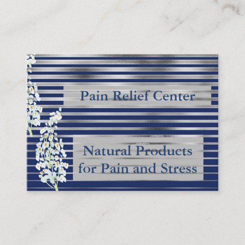 Pain Relief Center Striped  Business Card