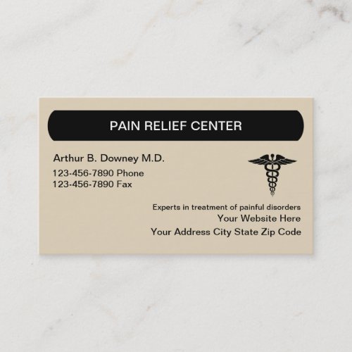 Pain Relief Management Medical Business Card