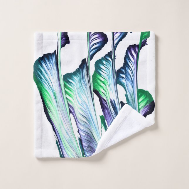 Pain Remover 1 Purple Green Abstract Bath Towels (Wash Cloth)