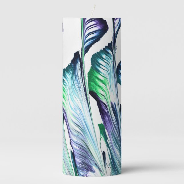 Pain Remover 1 Purple Green Flower Abstract Candle (Front)