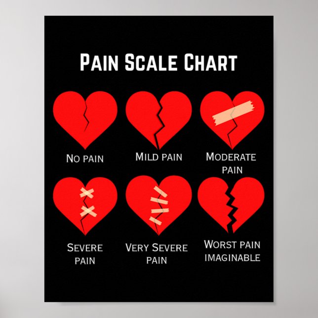 Pain Scale Chart Design For Funny Valentines Day  (Front)