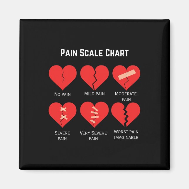 Pain Scale Chart Design For Funny Valentine's Day  Magnet (Front)