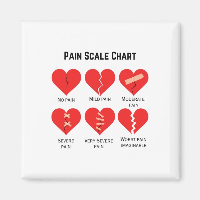 Pain Scale Chart Design For Funny Valentine's Day  Magnet (Front)