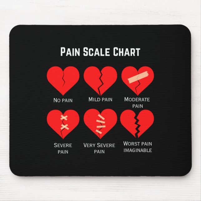 Pain Scale Chart Design For Funny Valentines Day  Mouse Pad (Front)