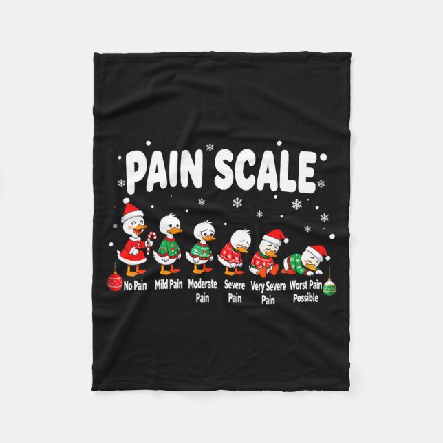 Pain Scale Cute Duck Christmas Nurse Triage Pain E Fleece Blanket (Front)