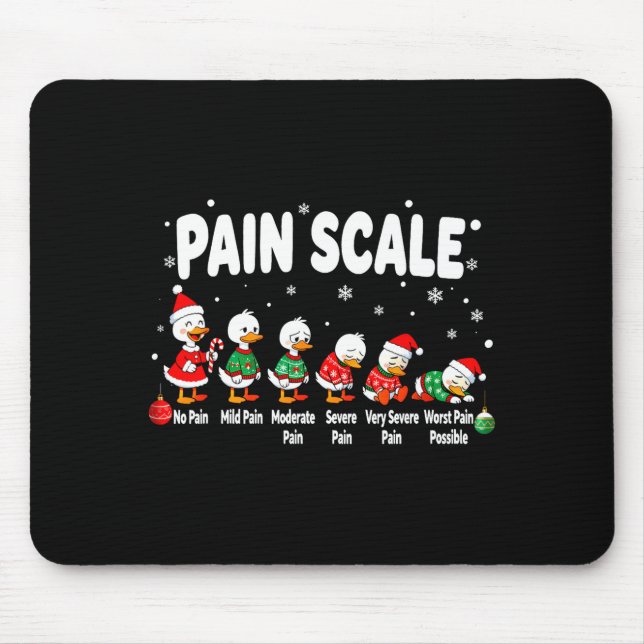 Pain Scale Cute Duck Christmas Nurse Triage Pain E Mouse Pad (Front)