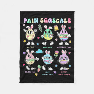Pain Scale Easter Day Cute Bunny Eggs Nurse Triage Fleece Blanket