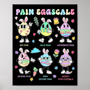 Pain Scale Easter Day Cute Bunny Eggs Nurse Triage Poster