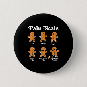 Pain Scale Funny Gingerbread Christmas Nurse Pain Button