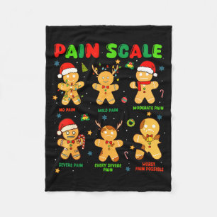 Pain Scale Funny Gingerbread Man Christmas Nurse H Fleece Blanket