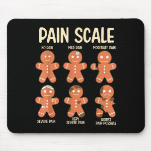 Pain Scale Funny Gingerbread Man Christmas Nurse H Mouse Pad