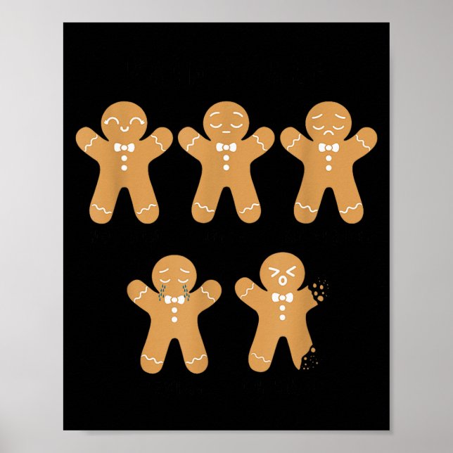 Pain Scale Gingerbread, Funny Gingerbread Christma Poster (Front)
