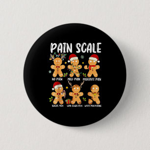 Pain Scale Gingerbread Trauma Nurse Christmas Nurs Button