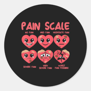 Pain Scale Heart Candy Trauma Nurse Triage Valenti Classic Round Sticker