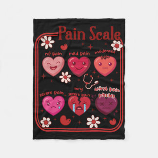 Pain Scale Heart Candy Trauma Nurse Triage Valenti Fleece Blanket