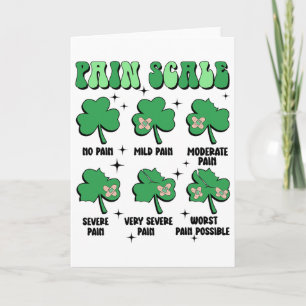 Pain Scale Nurse Doctor St Patricks Day Clover Icu Card