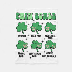 Pain Scale Nurse Doctor St Patricks Day Clover Icu Fleece Blanket