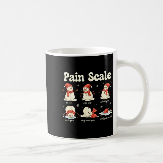 Pain Scale Snowman Funny Nurse Christmas Icu Nurse Coffee Mug (Right)