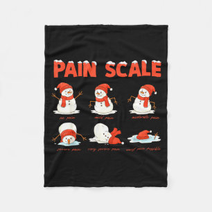 Pain Scale Snowman Funny Nurse Christmas Icu Nurse Fleece Blanket