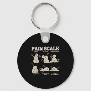 Pain Scale Snowman Funny Nurse Christmas Icu Nurse Keychain