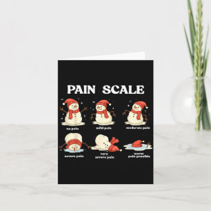 Pain Scale Snowman Nurse Christmas Xmas Snow Pajam Card