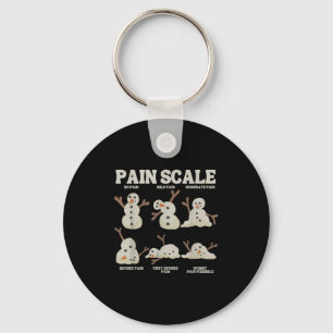 Pain Scale Snowman Nurse Christmas Xmas Snow Pajam Keychain