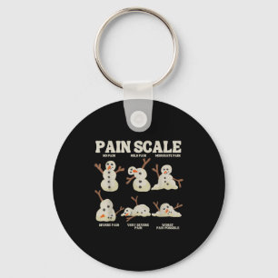 Pain Scale Snowman Nurse Christmas Xmas Snow Pajam Keychain