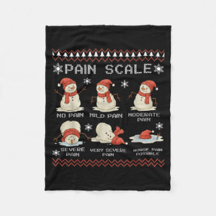 Pain Scale Snowman Pain Essment Trauma Nurse Ugly Fleece Blanket