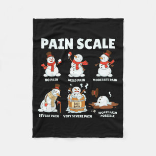 Pain Scale Snowman Xmas Funny Nurse Christmas Icu Fleece Blanket