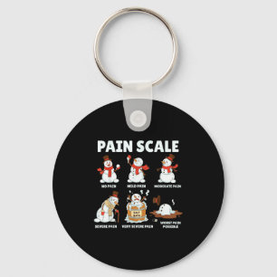 Pain Scale Snowman Xmas Funny Nurse Christmas Icu  Keychain