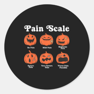 Pain Scale Soky Pumpkin Fall Halloween Trauma Nurs Classic Round Sticker