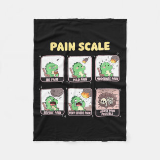 Pain Scale Trauma Nurse Dinosaur Funny Nursing Fleece Blanket