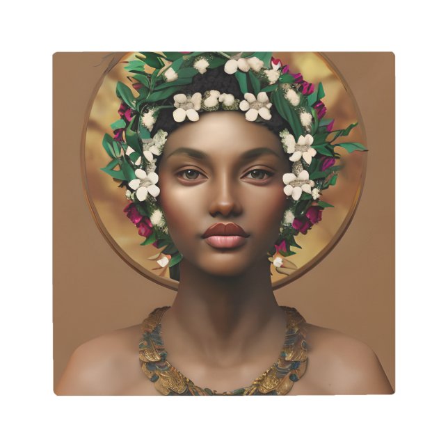 Pain to Power | African-American Queen Metal Print (Front)