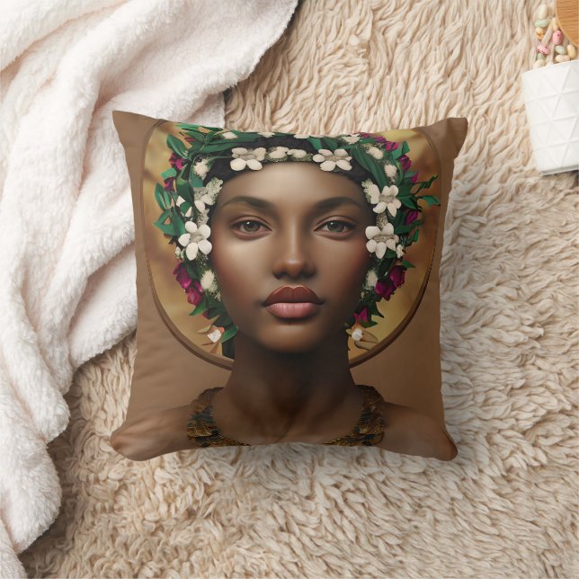 Pain to Power | African-American Queen Throw Pillow (Blanket)