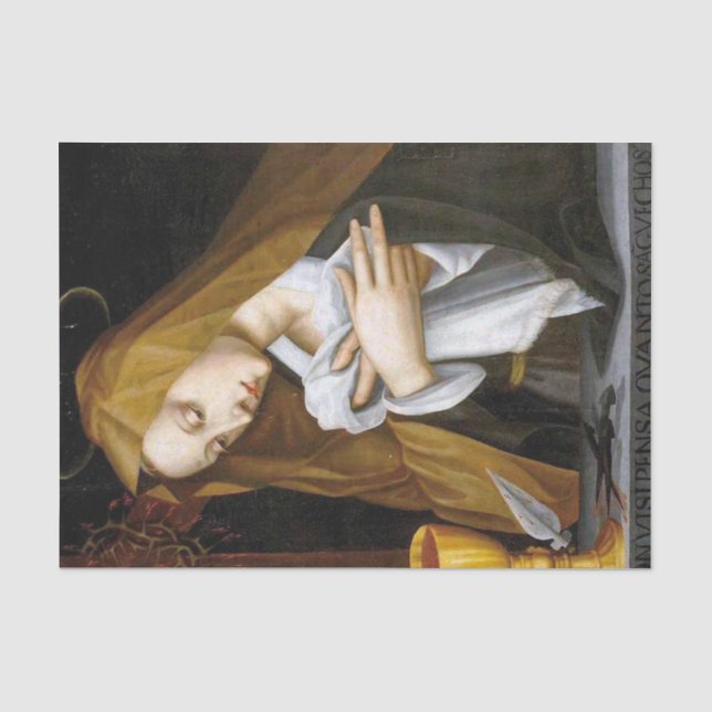 Pained Madonna by Plautilla Nelli Tissue Paper (Front)