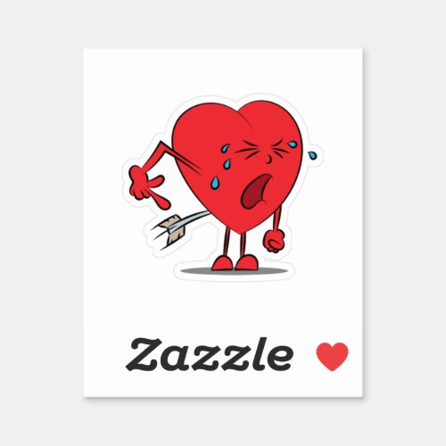 Painful heart by cupid arrow  sticker