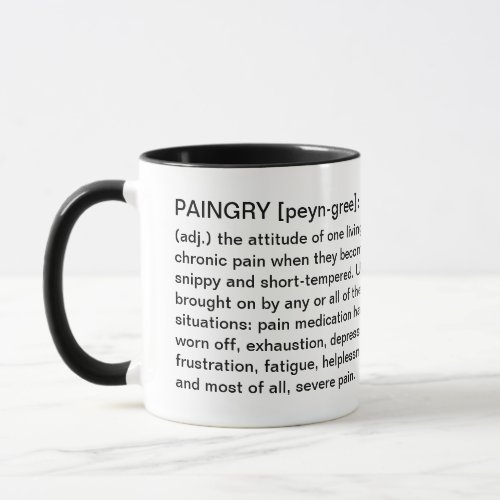 Paingry Chronic Pain Cup _ Definition  Pain Face