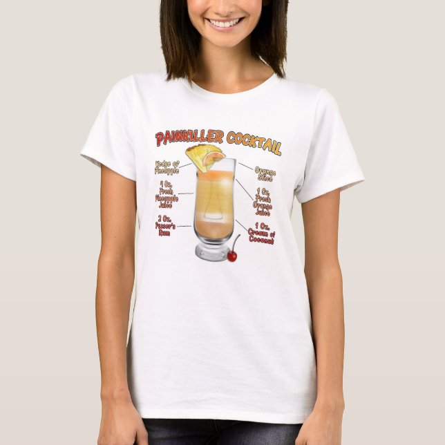 PAINKILLER Cocktail Recipe Art T-Shirt (Front)