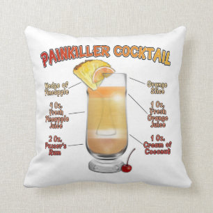 PAINKILLER Cocktail Recipe Art Throw Pillow