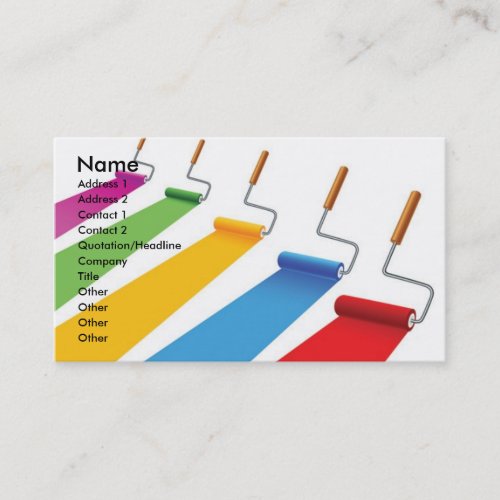 Paint1, Name, Address 1, Address 2, Contact 1, ... Business Cards
